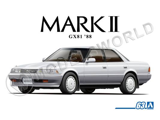 Склеиваемая пластиковая модель Toyota Mark II GX81 2.0 Grande Twincam24 '88. Масштаб 1:24