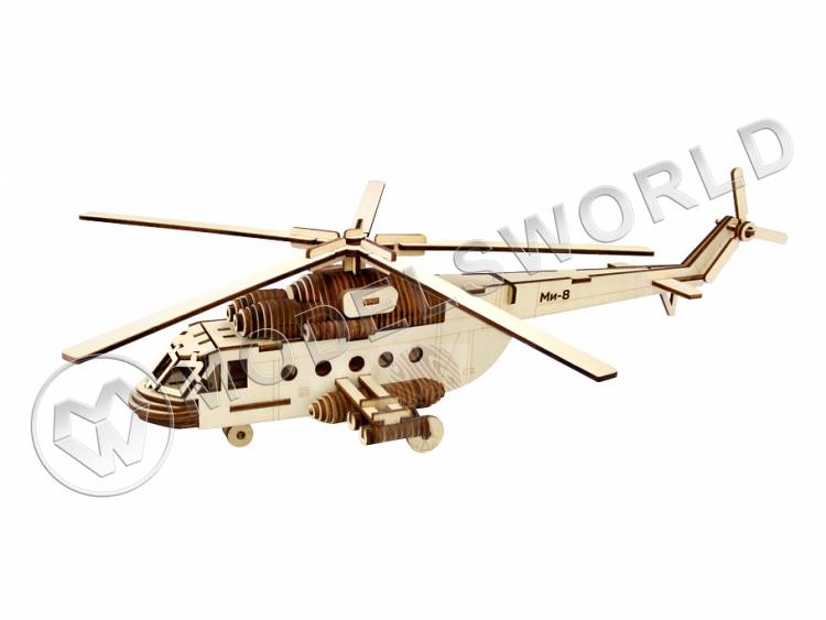 Сборная деревянная модель Вертолет Ми-8 - фото 1