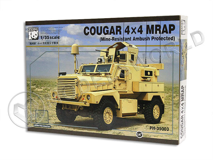 Склеиваемая пластиковая модель бронемашина COUGAR 4X4 MRAP (Mine-Resistant Ambush Protected). Масштаб 1:35 - фото 1