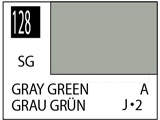 Краска на растворителе художественная MR.HOBBY С128 GRAY GREEN (Полу-глянцевая) 10мл. - фото 1