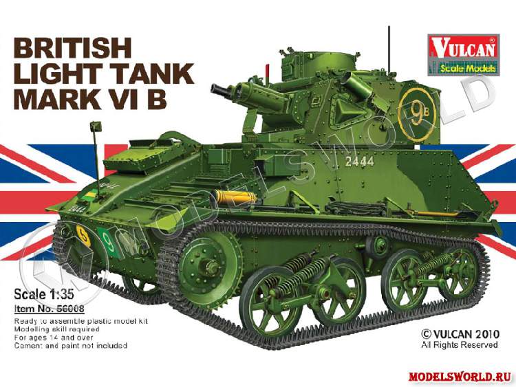 Склеиваемая пластиковая модель British Light Tank MK.VI B. Масштаб 1:35 - фото 1