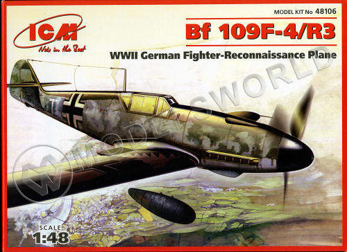 Склеиваемая пластиковая модель Bf 109F-4/R3 немецкий истребитель WWII. Масштаб 1:48 - фото 1