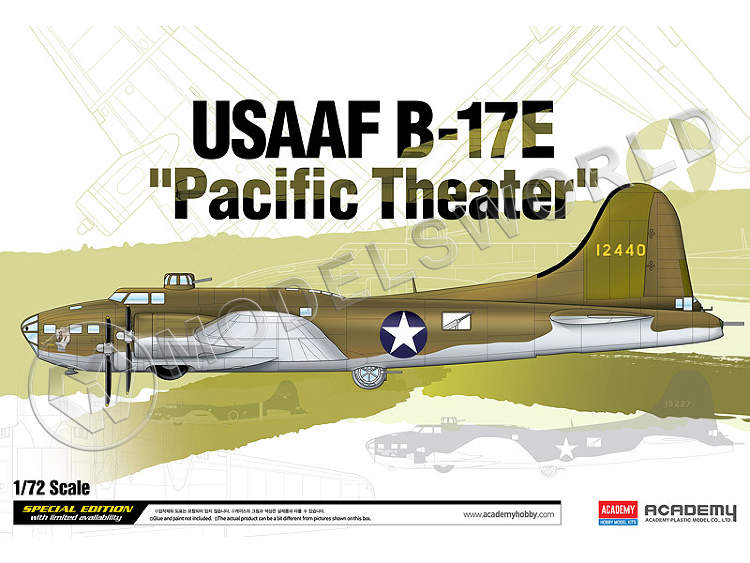 Склеиваемая пластиковая модель Американский тяжёлый бомбардировщик USAAF B-17E «Pacific Theater». Масштаб 1:72 - фото 1
