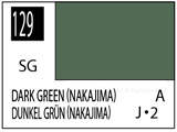 Краска на растворителе художественная MR.HOBBY С129 DARK GREEN NAKAJIMA (Полу-глянцевая) 10мл. - фото 1