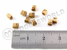 Блок двушкивный, орех, 4 мм. 1 шт