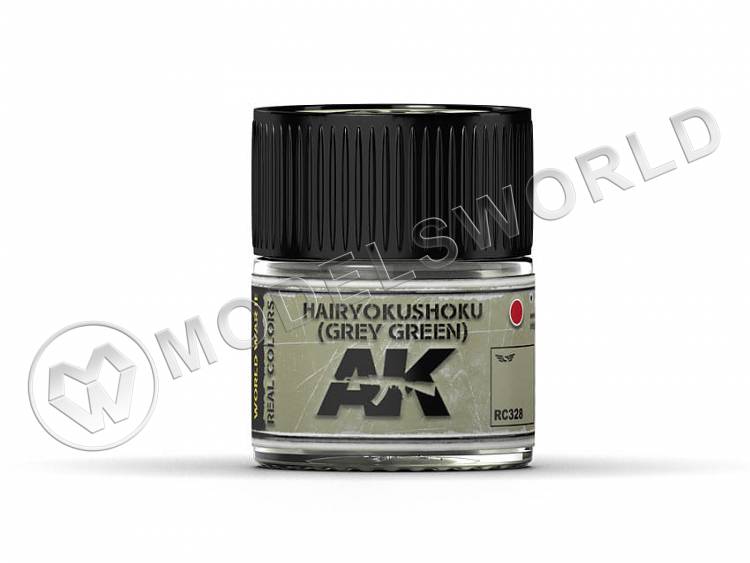 Акриловая лаковая краска AK Interactive Real Colors. Hairyokushoku (Grey-Green). 10 мл - фото 1