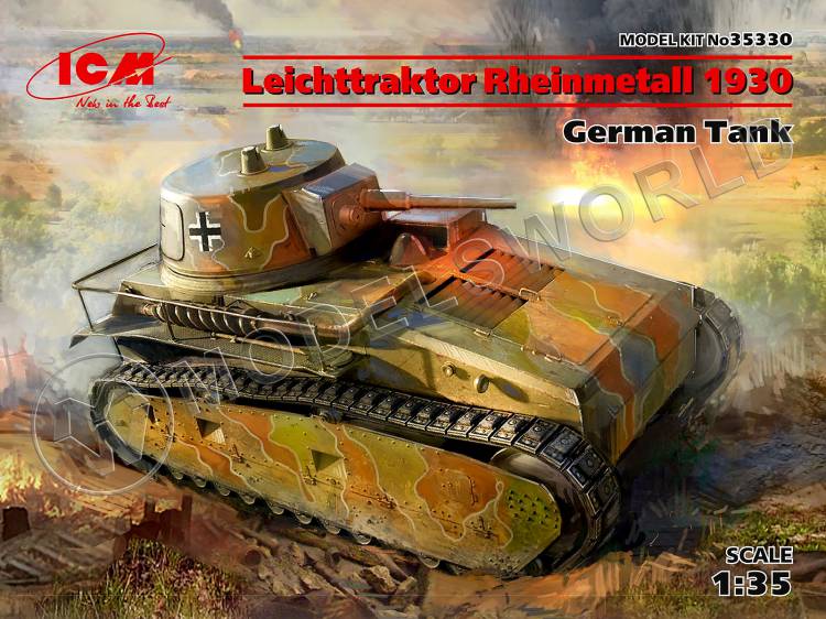 Склеиваемая пластиковая модель Немецкий легкий танк Leichttraktor Rheinmetall 1930. Масштаб 1:35 - фото 1