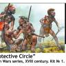 Фигуры "Защитный круг". Серия Индейских войн, XVIII век. Набор № 1. Масштаб 1:35