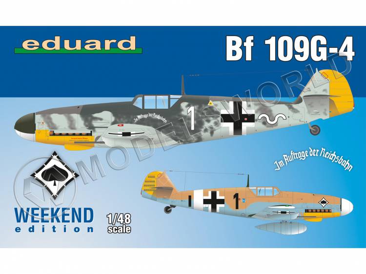 Склеиваемая пластиковая модель Bf 109G-4. Weekend. Масштаб 1:48 - фото 1