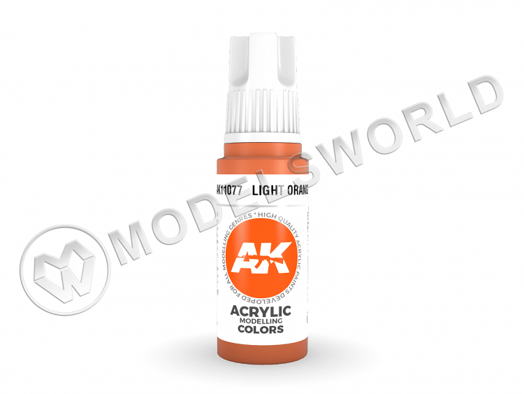Акриловая краска AK Interactive 3rd GENERATION Standard. Light Orange. 17 мл - фото 1