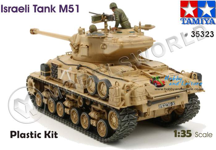 Склеиваемая пластиковая модель танк M51. Масштаб 1:35 - фото 1