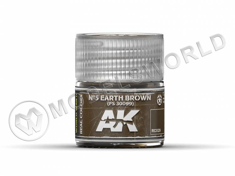 Акриловая лаковая краска AK Interactive Real Colors. Nº5 Earth Brown  FS 30099. 10 мл
