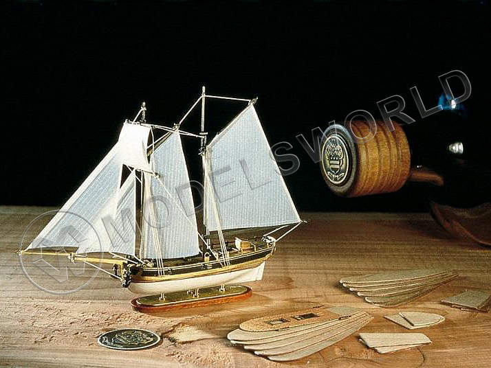 Набор для постройки модели корабля HANNAH американская шхуна 1775 г. Масштаб 1:300 - фото 1
