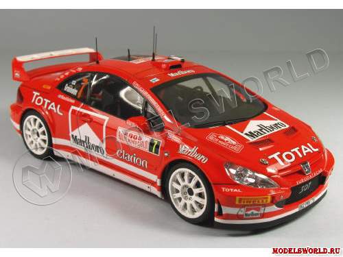 Склеиваемая пластиковая модель автомобиля Peugeot 307 WRC  Monte Carlo '05. Масштаб 1:24 - фото 1