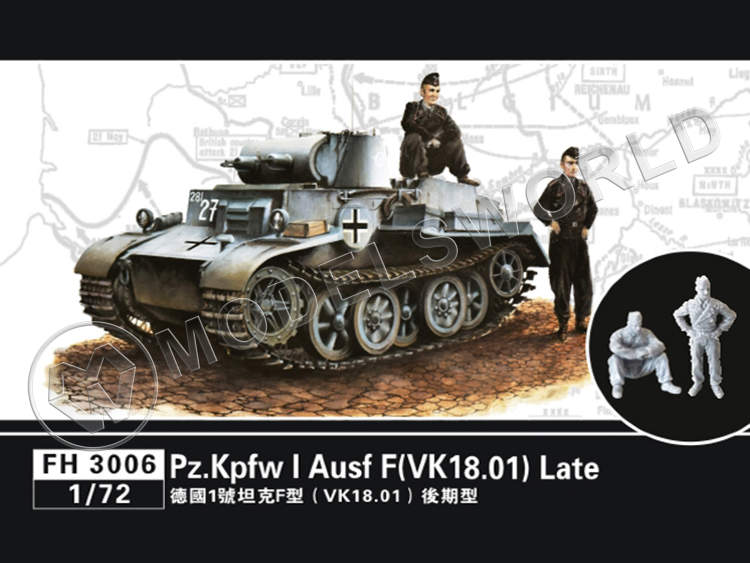 Склеиваемая пластиковая модель German Pz. Kpfw Ⅰ Ausf F (VK.18.01) Late. Масштаб 1:72 - фото 1