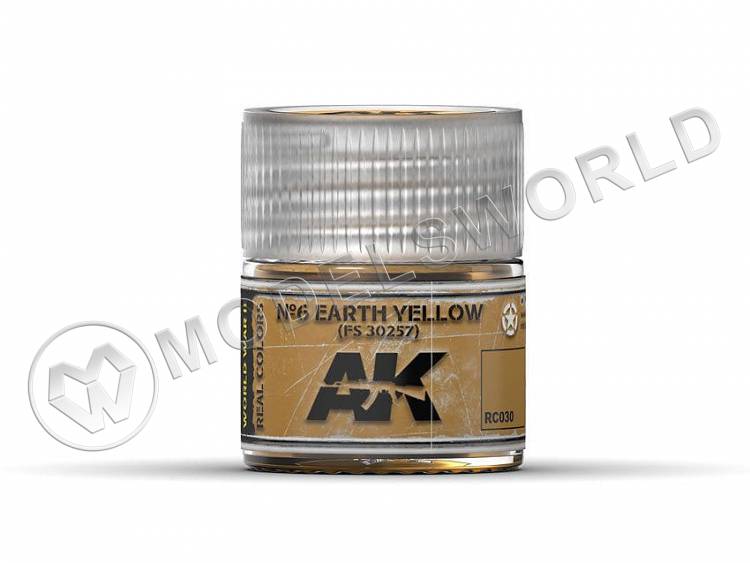 Акриловая лаковая краска AK Interactive Real Colors. Nº6 Earth Yellow FS 30257. 10 мл - фото 1