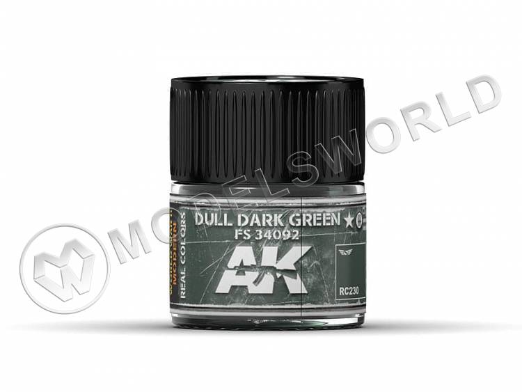 Акриловая лаковая краска AK Interactive Real Colors. Dull Dark Green FS 34092. 10 мл - фото 1