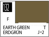 Краска на растворителе художественная MR.HOBBY С132 EARTH GREEN (Матовая) 10мл. - фото 1