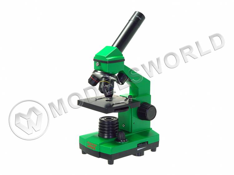 Микроскоп школьный Эврика 40х-400х в кейсе (цвет - лайм) - фото 1