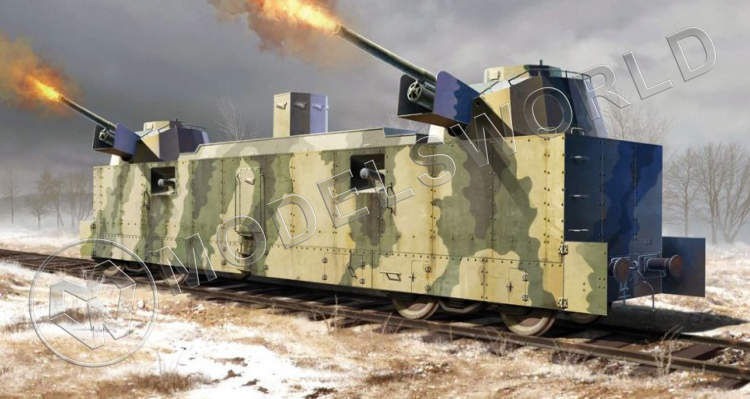 Склеиваемая пластиковая модель Жд вагон ПЛ-37 советский артиллерийский. Масштаб 1:35 - фото 1