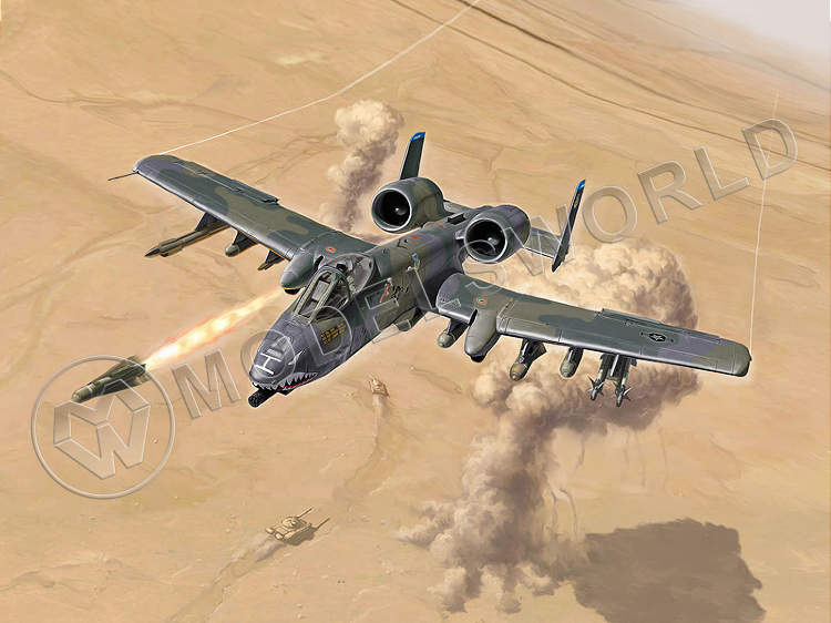 Склеиваемая пластиковая модель самолета Самолет A-10A/C Thunderbolt II. Война В Заливе. Масштаб 1:72 - фото 1