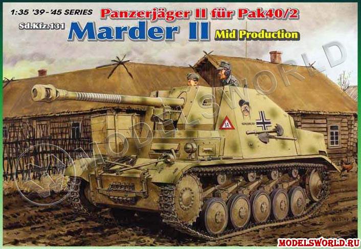 Склеиваемая пластиковая модель Самоходка PanzerJager Marder II. Масштаб 1:35 - фото 1