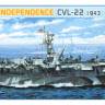 Склеиваемая пластиковая модель Авианосец U.S.S. Independence CVL-22, 1943. Масштаб 1:700