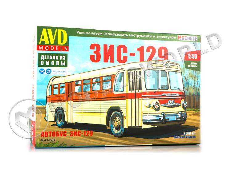 Склеиваемая пластиковая модель Советский городской автобус ЗиС-129. Масштаб 1:43 - фото 1