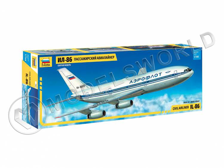 Склеиваемая пластиковая модель Пассажирский лайнер Ил-86. Масштаб 1:144 - фото 1