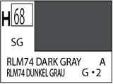 Краска водоразбавляемая художественная MR.HOBBY RLM74 DARK GRAY (Полу-глянцевая) 10мл. - фото 1