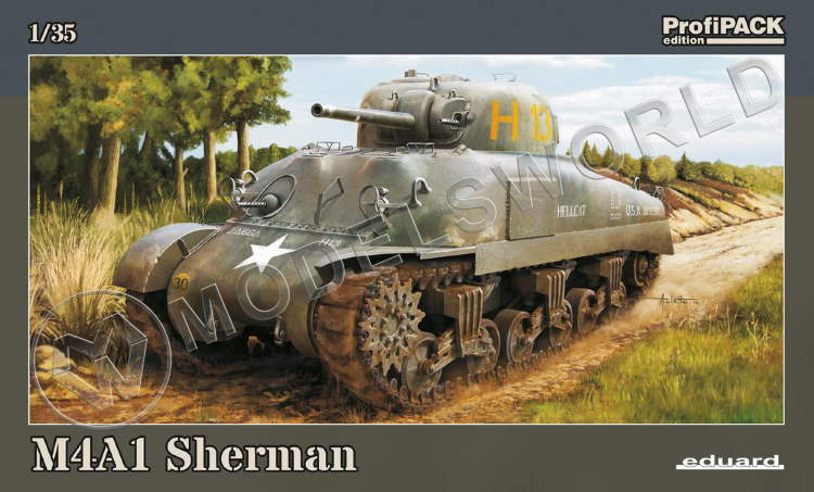 Склеиваемая пластиковая модель M4A1 Sherman. Масштаб 1:35 - фото 1