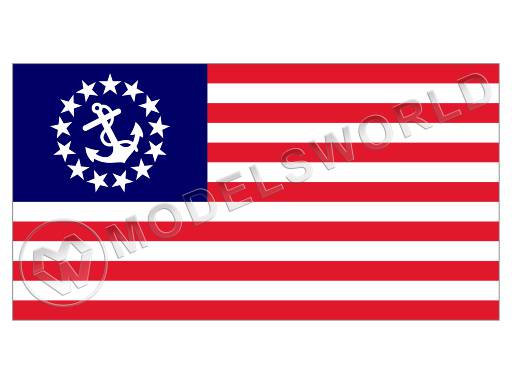 Флаг яхт-клубов США. Размер 45х28 мм