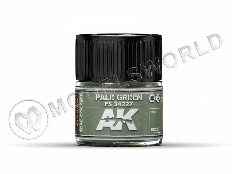 Акриловая лаковая краска AK Interactive Real Colors. Pale Green FS 34227. 10 мл - фото 1