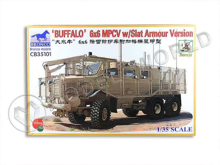 Склеиваемая пластиковая модель 'BUFFALO' 6x6 MPCV w/Slat Armour Version. Масштаб 1:35 - фото 1