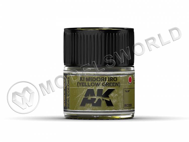 Акриловая лаковая краска AK Interactive Real Colors. Ki Midori Iro (Yellow-Green). 10 мл - фото 1