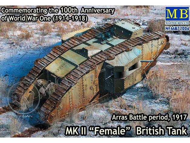 Склеиваемая пластиковая модель Британский танк МК II «Самка», Битва под Аррасом, 1917. Масштаб 1:72 - фото 1