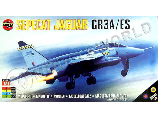 Склеиваемая пластиковая модель самолета Jaguar GR3A/ES. Масштаб 1:48 - фото 1