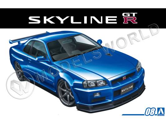 Склеиваемая пластиковая модель Nissan Skyline GT-R R34 V-spec II '02. Масштаб 1:24