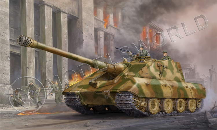 Склеиваемая пластиковая модель Немецкая сверхтяжелая САУ Jagdpanzer E-100. Масштаб 1:35 - фото 1