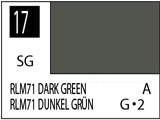 Краска на растворителе художественная MR.HOBBY С17 RLM71 DARK GREEN (Полу-глянцевая) 10мл. - фото 1