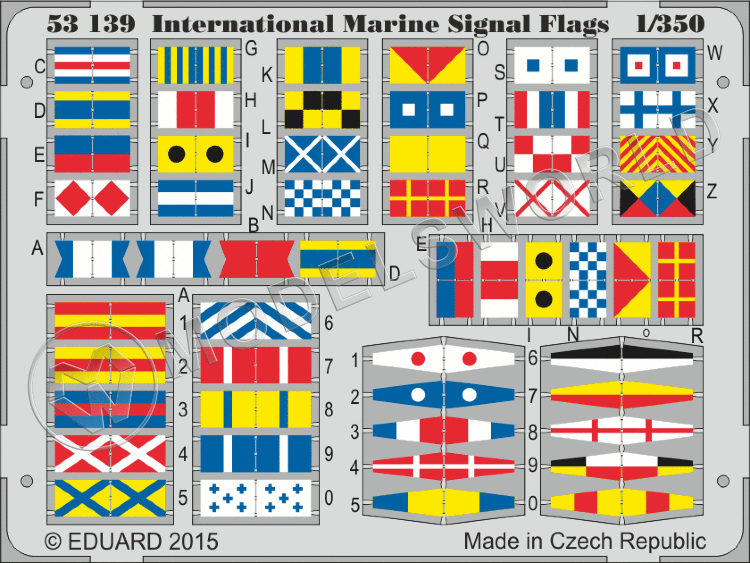 Фототравление 1:350 Международные морские сигнальные флаги - фото 1