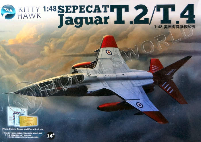 Склеиваемая пластиковая модель самолета Sepecat Jaguar T.2/T.4. Масштаб 1:48 - фото 1