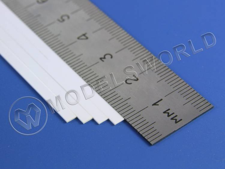 Полоска пластиковая для масштаба HO, 0.6х2.8 мм, 10 шт - фото 1