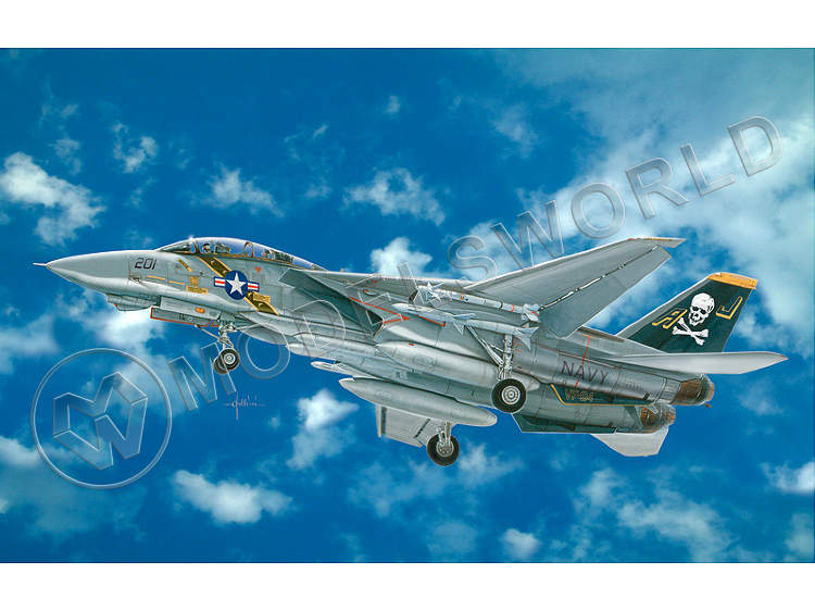 Склеиваемая пластиковая модель самолета F-14A Tomcat. Масштаб 1:48 - фото 1