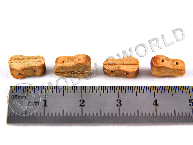 Комель-блок одношкивный, орех, 10 мм. 2 шт - фото 1