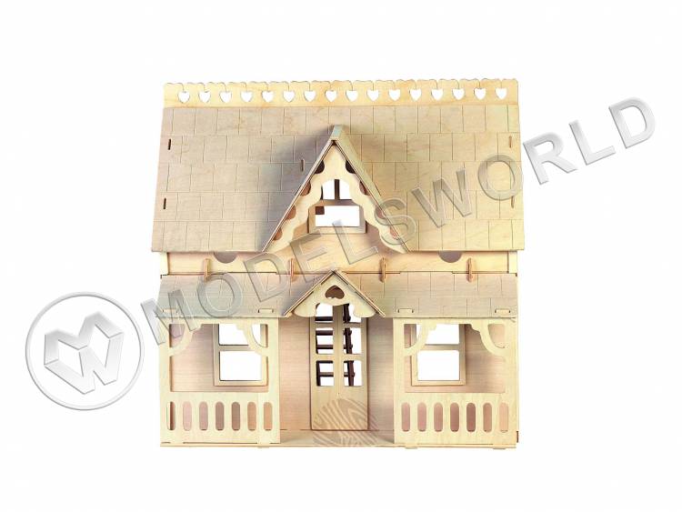 Сборная деревянная модель Дом с верандой малый - фото 1