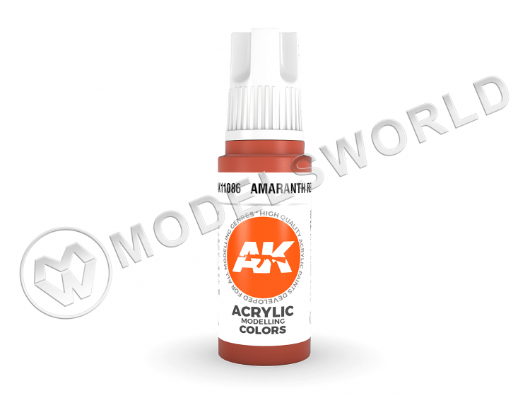 Акриловая краска AK Interactive 3rd GENERATION Standard. Amaranth Red. 17 мл - фото 1