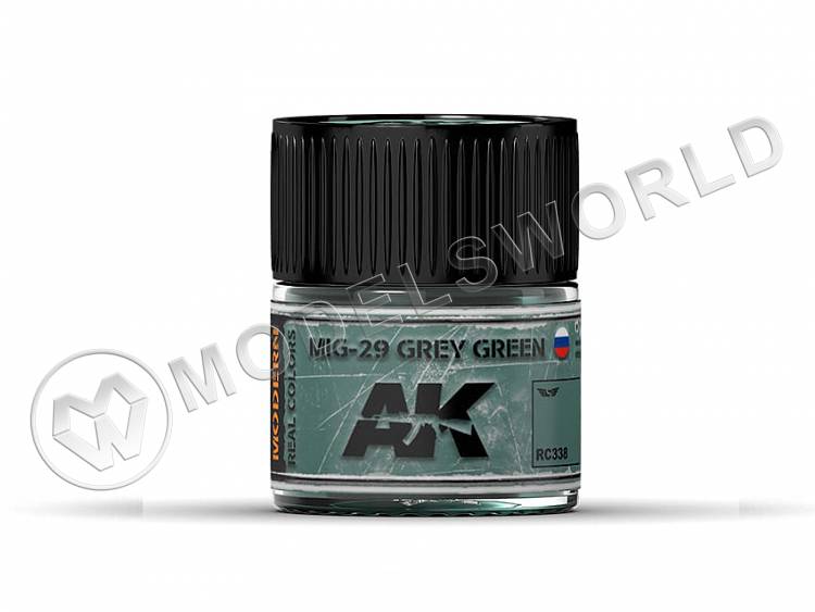 Акриловая лаковая краска AK Interactive Real Colors. MIG-29 Grey Green. 10 мл - фото 1