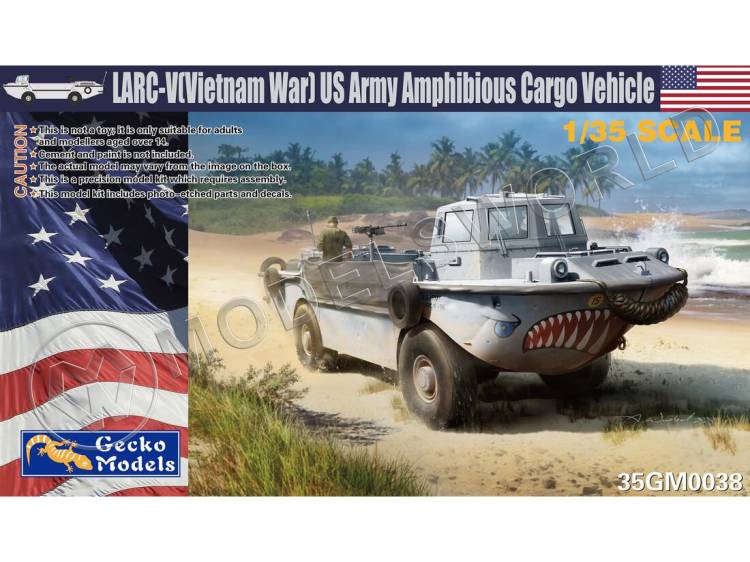 Склеиваемая пластиковая модель LARC-V (Vietnam War) US Army Amphibious Cargo Vehicle. Масштаб 1:35 - фото 1