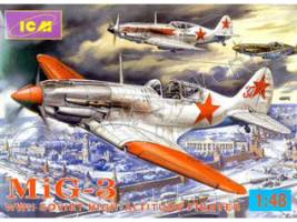Склеиваемая пластиковая модель MiG-3 WWII Soviet High-altitvde fighter. Масштаб 1:48